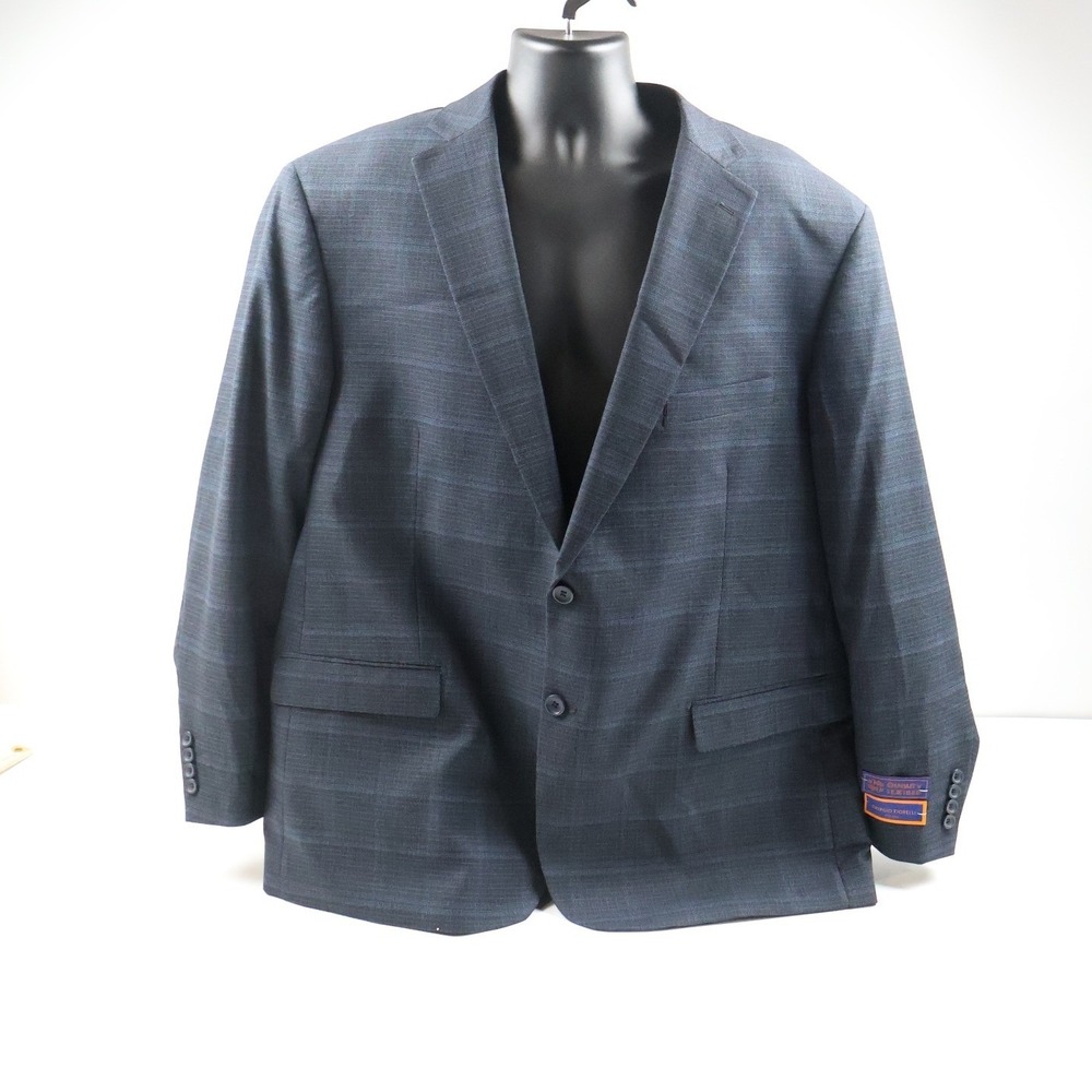 Giorgio Fiorelli Suit Set Navy Blue Plaid 52/46 Viscose Blend NWT